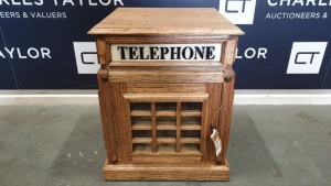 BRAND NEW SOLID MINDI WOODEN TELEPHONE BOX - SIDE TABLE 70 X 50 X 50cm RRP £650