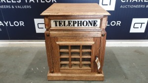 BRAND NEW SOLID MINDI WOODEN TELEPHONE BOX - SIDE TABLE 70 X 50 X 50cm RRP £650