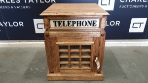 BRAND NEW SOLID MINDI WOODEN TELEPHONE BOX - SIDE TABLE 70 X 50 X 50cm RRP £650