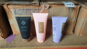 96 X ASSORTED LOT CONTAINING FERNE BLUSH OUD 200ML BODY WASH, MARIO FALCONE WET LOOK STYLING GEL (150ML) AND FERNE CAPRI 150ML BODY LOTION - IN ONE BOX