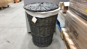 16 X BRAND NEW TESCO GREY WASHED WILLOW LAUNDRY BASKETS IN 8 BOXES