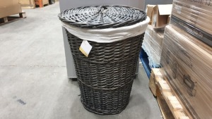 16 X BRAND NEW TESCO GREY WASHED WILLOW LAUNDRY BASKETS IN 8 BOXES