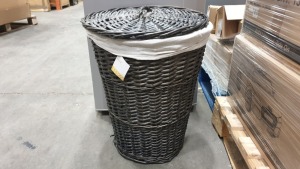 16 X BRAND NEW TESCO GREY WASHED WILLOW LAUNDRY BASKETS IN 8 BOXES