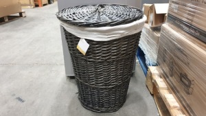 16 X BRAND NEW TESCO GREY WASHED WILLOW LAUNDRY BASKETS IN 8 BOXES