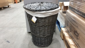 16 X BRAND NEW TESCO GREY WASHED WILLOW LAUNDRY BASKETS IN 8 BOXES