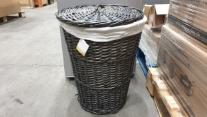 16 X BRAND NEW TESCO GREY WASHED WILLOW LAUNDRY BASKETS IN 8 BOXES