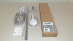 12 X BRAND NEW PLUMBOB WHITE SHOWER KIT 3 SPRAY PATTERNS (PROD CODE 931459) TRADE PRICE £24.88 EACH (EXC VAT) - IN 1 CARTON