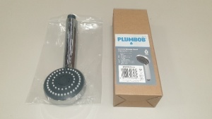 24 X BRAND NEW PLUMBOB CHROME SHOWER HEAD 3 SPRAY PATTERNS (PROD CODE 662179) TRADE PRICE £10.19 EACH (EXC VAT) - IN 1 CARTON