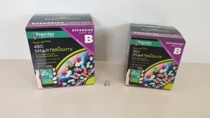 10 X ASSORTED PREMIER LIGHT LOT CONTAINING 5 X BRAND NEW PREMIER MULTI ACTION 480 SMART BRIGHTS, WI-FI CONTROLLED WITH DUEL TIMER FUNCTION (MULTI-COLOURED) AND 5 X BRAND NEW PREMIER MULTI ACTION 360 SMART BRIGHTS, WI-FI CONTROLLED WITH DUEL TIMER FUNCTIO