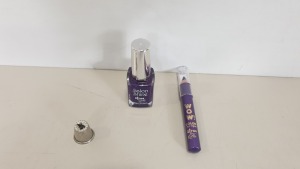 705 ITEMS OF 2TRUE PRODUCT COMPRISING: 462 X BRAND NEW 2TRUE WOW EYE PENCIL SHADE NO.4 AND 243 X BRAND NEW 2 TRUE SALON SHINE PRO NAIL POLISH IN PURPLE. - RRP £1,416.00
