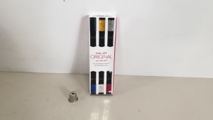 100 X BRAND NEW ORIGINAL NAIL ART 6PC PEN SET (6 AMAZING COLOURS IN 3 HANDY PENS) - IN ONE BOX - RRP £12.00 PER SET