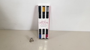 100 X BRAND NEW ORIGINAL NAIL ART 6PC PEN SET (6 AMAZING COLOURS IN 3 HANDY PENS) - IN ONE BOX - RRP £12.00 PER SET