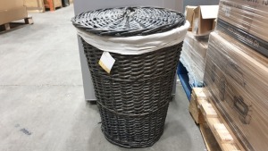 16 X BRAND NEW TESCO GREY WASHED WILLOW LAUNDRY BASKETS IN 8 BOXES