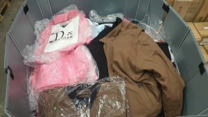 FULL PALLET OF RETAIL COTHING IE. ACNE STUDIOS JACKETS, D.R DISCOVER JACKETS, TGEG JACKETS, TOPS, PANTS ETC (NOTE PALLET JACKET NOT INCLUDED)