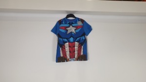 56 X BRAND NEW CHILDRENS MARVEL AVENGERS TOPS IN RATIO PACKS FROM 1 1/2 YEARS TO 7 - (PICK LOOSE 8 X BANDED PACKS)