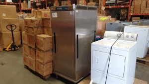 WILLIAMS STAINLESS STEEL UPRIGHT COMMERCIAL LARDER FRIDGE MHC16SS - WITH HEAVY DUTY CASTORS