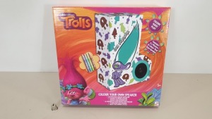 72 X BRAND NEW TROLLS GUY DIAMOND COLOUR YOUR OWN VELVET SPEAKERS - IN 3 CARTONS