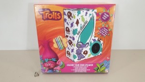 72 X BRAND NEW TROLLS GUY DIAMOND COLOUR YOUR OWN VELVET SPEAKERS - IN 3 CARTONS