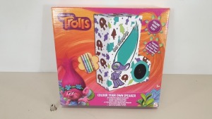 72 X BRAND NEW TROLLS GUY DIAMOND COLOUR YOUR OWN VELVET SPEAKERS - IN 3 CARTONS