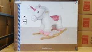 4 X LITTLE TOWN RIDEABLE TOYS IE. 3 X ROCKING HORSE, 1 X ROCKING UNICORN - IN 4 BOXES (NOTE JDW ONLINE RETURNS)