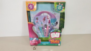 156 X BRAND NEW DREAM WORK TROLLS ACTIVITY PACK, EACH CONTAINING 60 PAGE ACTIVITY FOLDER, 4 MARKERS, 2 STICKER SHEETS AND GEMS - IN 13 BOXES