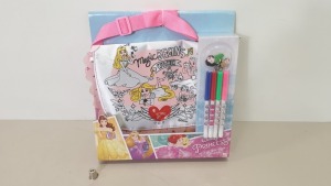 40 X BRAND NEW DISNEY PRINCESS ACCESSORISE YOUR OWN BAG SETSINCLUDES PURSE BAG, 4 MARKER PENS, 3 CHARMS & GEMS - IN 5 CARTONS