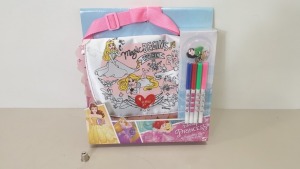 40 X BRAND NEW DISNEY PRINCESS ACCESSORISE YOUR OWN BAG SETSINCLUDES PURSE BAG, 4 MARKER PENS, 3 CHARMS & GEMS - IN 5 CARTONS