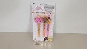 288 X DISNEY PRINCESS 3 CHARACTER PENS - IN 4 CARTONS