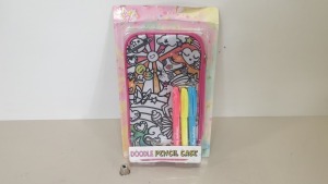 154 X BRAND NEW JUST MY STYLE DOODLE PENCIL CASE WITH 3 PENS - IN 11 CARTONS