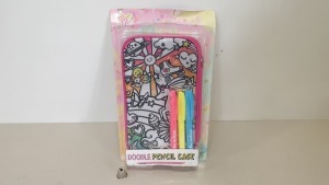 154 X BRAND NEW JUST MY STYLE DOODLE PENCIL CASE WITH 3 PENS - IN 11 CARTONS