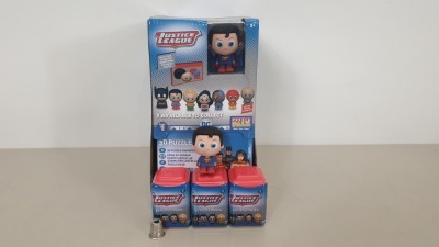 144 X BRAND NEW DC SUPER GRAVITY FEED PUZZLE PALS 3D PUZZLE ERASER, BUILD YOUR OWN ERASER FROM THE PUZZLE PIECES - IN 3 BOXES