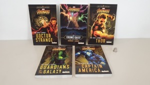 60 X BRAND NEW PACKS OF 5 MARVEL AVENGERS INFINITY WAR PAPERBACK NOVELS IN 15 CARTONS