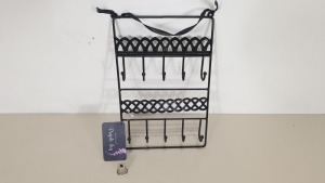 600 X BRAND NEW BLACK METAL JEWELERY STAND/KEY HOLDER - IN 25 BOXES