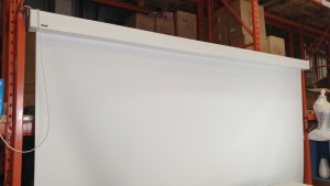 1 X 3.5M WIDE STUMPFT PROJECTOR SCREEN WITH ELECTRIC BRETFORD CONTROLS (SAMPLE)