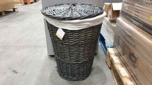 16 X BRAND NEW TESCO GREY WASHED WILLOW LAUNDRY BASKETS IN 8 BOXES