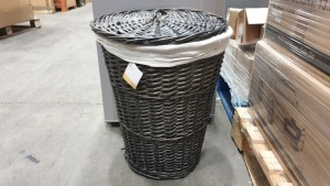 16 X BRAND NEW TESCO GREY WASHED WILLOW LAUNDRY BASKETS IN 8 BOXES