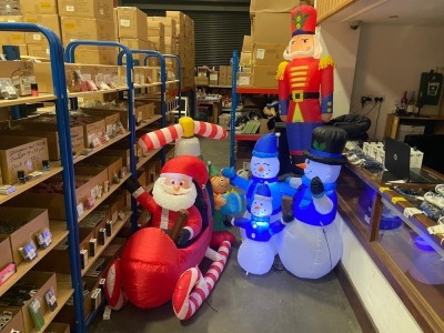 5 X VARIOUS BRAND NEW PREMIER INFLATABLE CHRISTMAS CHARACTER SCENES I.E NUTCRACKER, SANTA STOP HERE AND SNOWMEN ETC