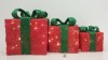 12 X SETS OF 3 LIGHT UP LED CHRISTMAS PRESENTS - GREEN & RED - IN 12 BOXES