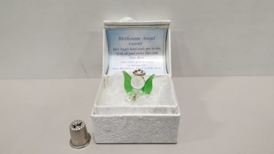 96 X BRAND NEW MAYFLOWER COLLECTABLES EMERALD BIRTHSTONE ANGEL