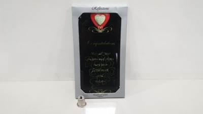 288 X BRAND NEW MAYFLOWER COLLECTABLES CONGRATULATIONS GLASS SCULPTURED PLAQUE - WITH SPECIAL MESSAGE IN 4 BOXES