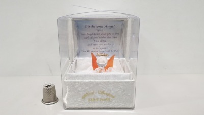 96 X BRAND NEW MAYFLOWER COLLECTABLES 22 KT GOLD NOVEMBER BIRTHSTONE ANGEL -WITH SPECIAL MESSAGE IN 2 BOXES