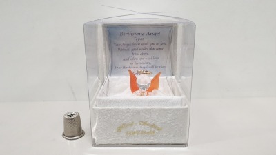 96 X BRAND NEW MAYFLOWER COLLECTABLES 22 KT GOLD NOVEMBER BIRTHSTONE ANGEL -WITH SPECIAL MESSAGE IN 2 BOXES