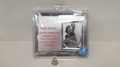 96 X BRAND NEW MAYFLOWER GLASS COLLECTION HAPPY MESSAGE BIRTHDAY FRAMES