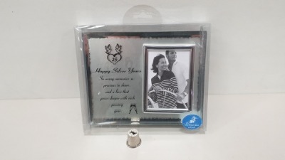 144 X BRAND NEW THE MAYFLOWER COLLECTION GLASS ANNIVERSARY FRAME 'SILVER YEARS' IN 3 BOXES