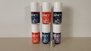 425 X BRAND NEW 12ML BINKY LONDON NAIL POLISH IN VARIOUS COLOURS IE DEEP SEA NAVY, BAYSWATER BLUE, PURPLE, BLUE DENIM AND TANGERINE - IN 12 BOXES RRP £845.75