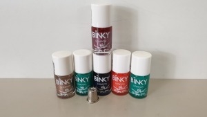 412 X BRAND NEW 12ML BINKY LONDON NAIL POLISH IN VARIOUS COLOURS IE DEEP SEA NAVY, TANGERINE, ENCHANTED GREEN, BERRY AND GROSVENOR GOLD - IN 12 BOXES RRP £819.88