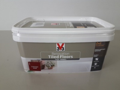 150 X 3V3 2 LITRE 2 IN 1 WHITE & RED RENOVATION PAINT - IDEAL FOR TILED FLOORS, MARBLE - ON 1 PALLET
