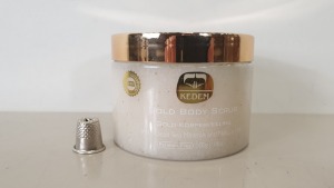 6 X BRAND NEW KEDEM GOLD BODY SCRUB WITH DEAD SEA MINERALS AND NATURAL OILS (PARABEN-FREE) - 500G RRP $534.00