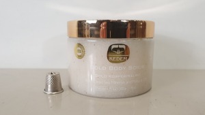 6 X BRAND NEW KEDEM GOLD BODY SCRUB WITH DEAD SEA MINERALS AND NATURAL OILS (PARABEN-FREE) - 500G RRP $534.00