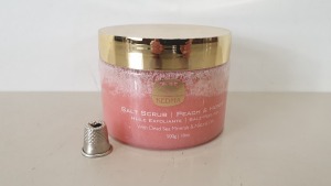 6 X BRAND NEW KEDMA SALT SCRUB / PEACH & HONEY WITH DEAD SEA MINERALS & NATURAL OILS - 500G RRP $534.00